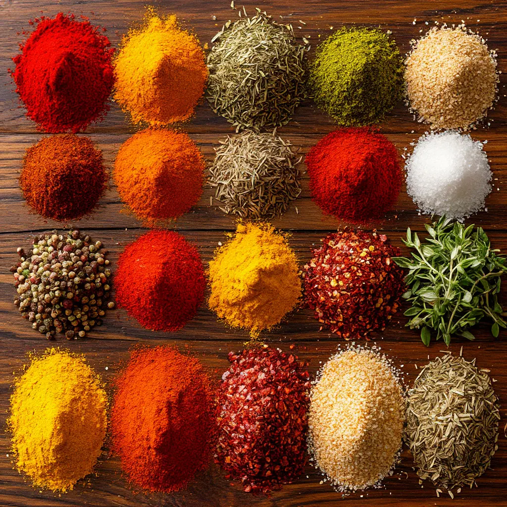 Épices et ingrédients colorés